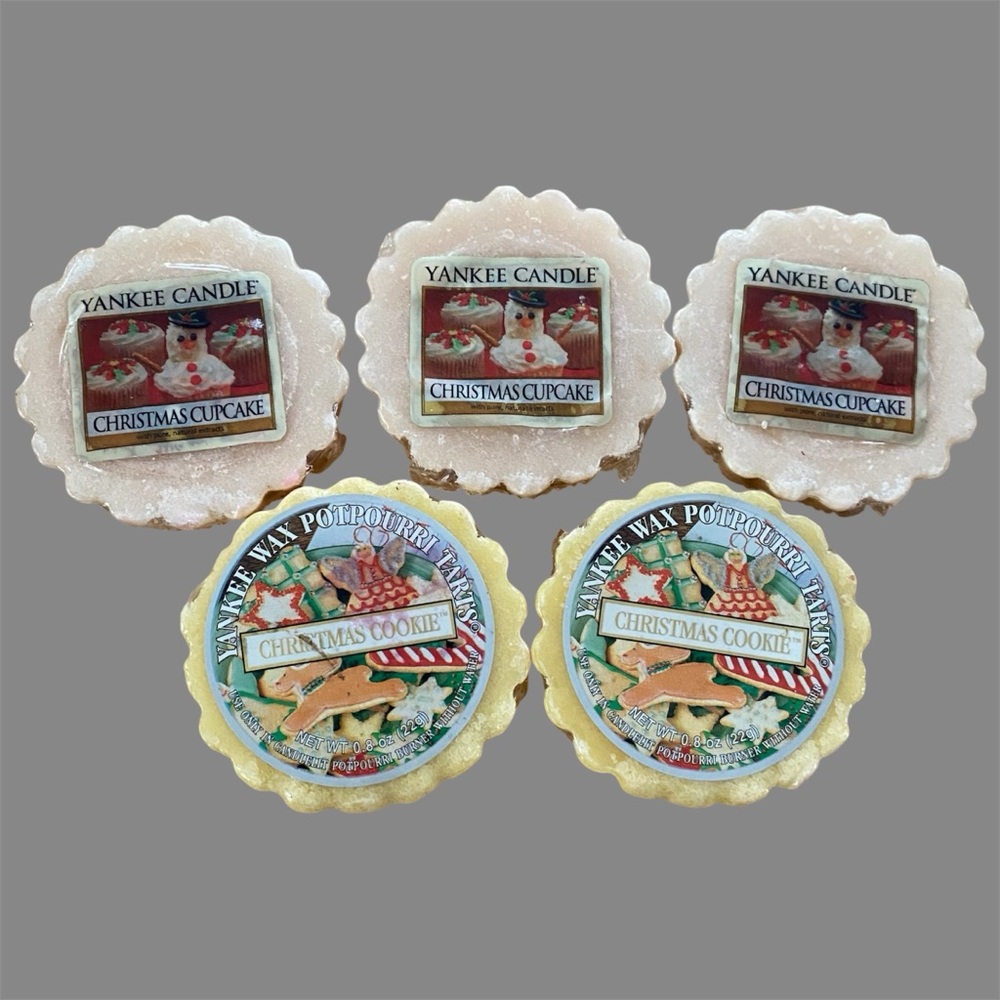 Lot of 5 Yankee Candle Christmas Cupcake Cookie Wax Melts Potpourri Tarts New